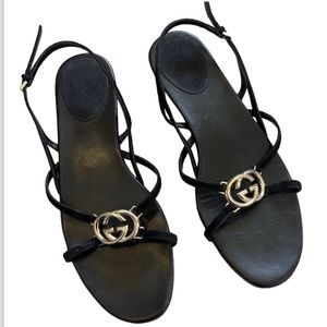 Authentic Gucci Sandals Slides Strappy Flats Shoes 8